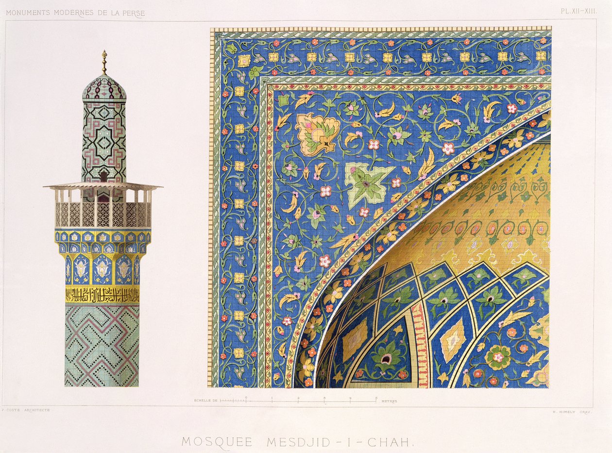 Architectural Details from the Mesdjid-i-Shah, Isfahan, plate 12-13 ...