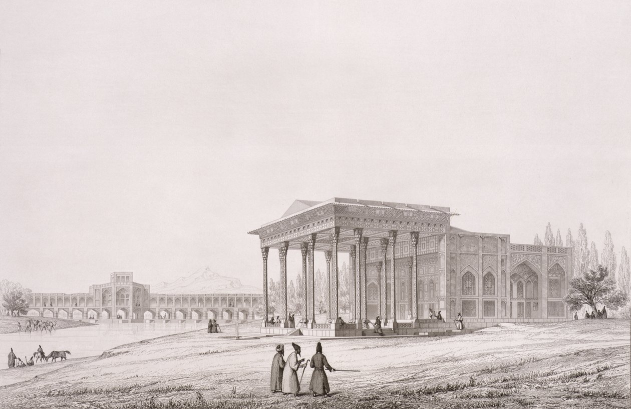 Exterior View of the Pavilion of Mirrors, Isfahan, plate 33 from 