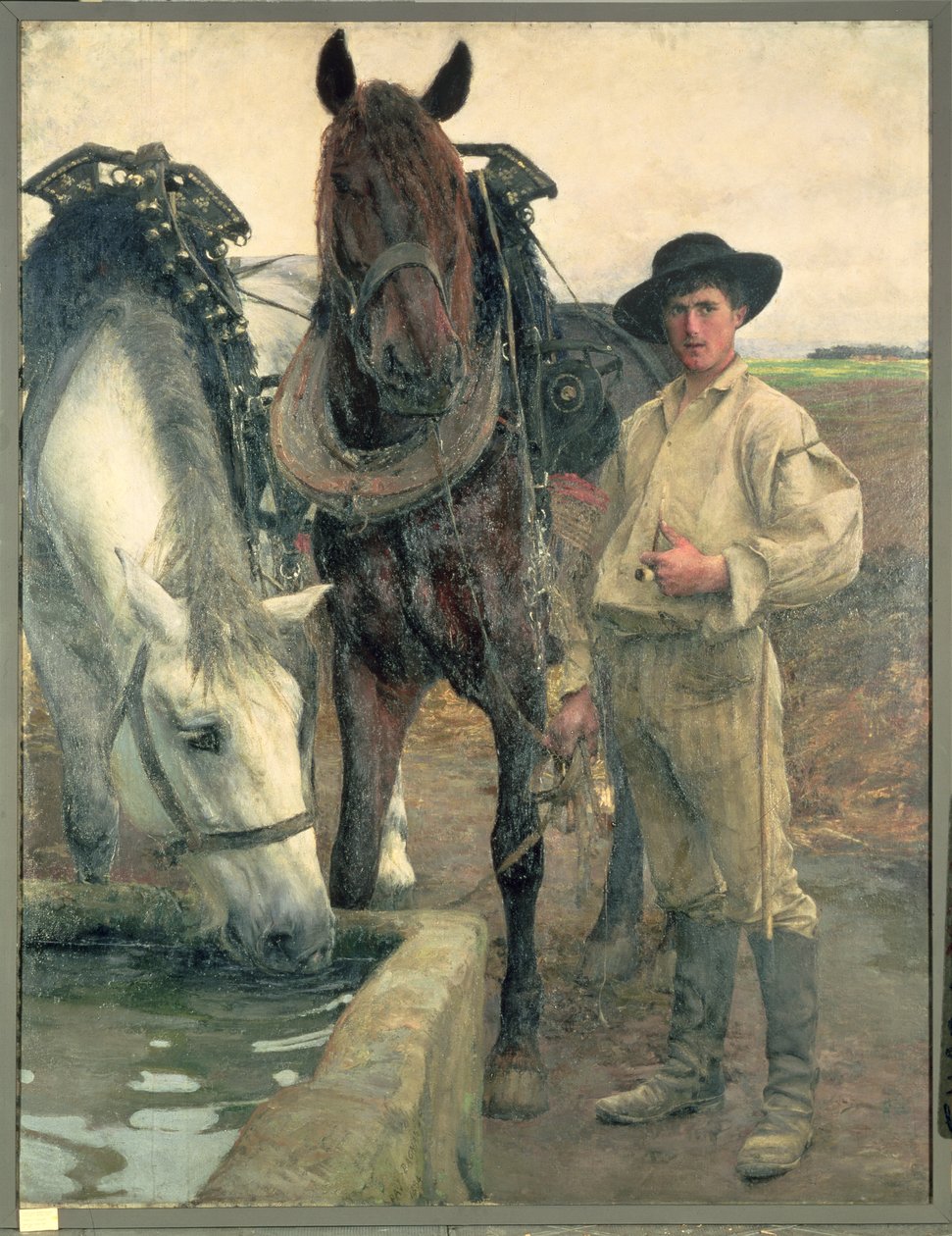 Horses at the Water Trough by Pascal Adolphe Jean Dagnan-Bouveret