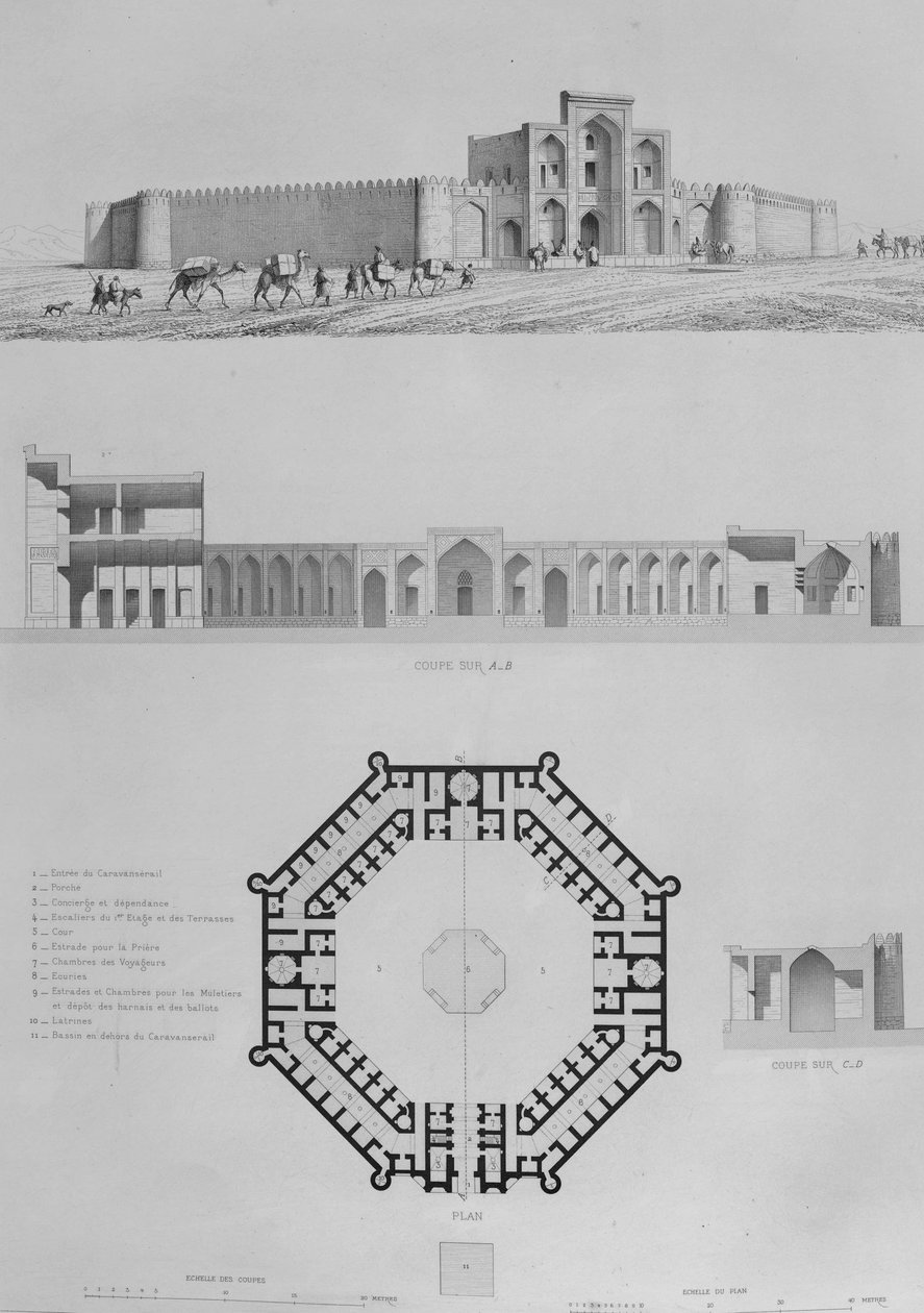 Amin Abad Caravanserai by Pascal Coste