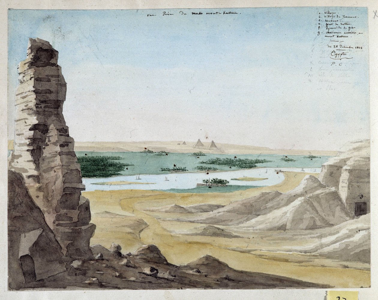 View Taken from Mount Kattan, Egypt by Pascal Xavier (after) Coste