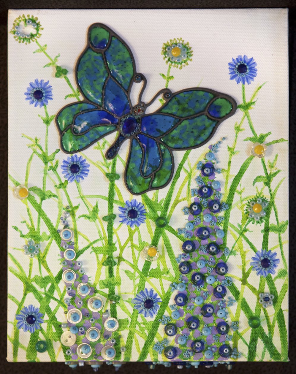 Butterflies, Green & Blue, 2016 by Pat Scott