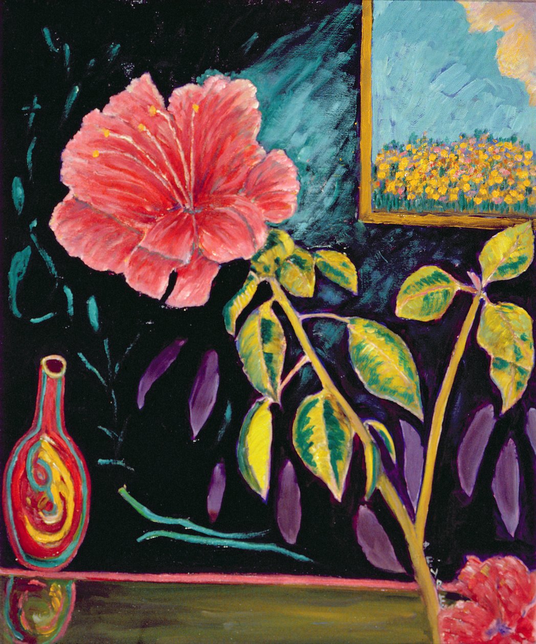 Hibiscus with Vase by Patricia Contemporary Artist Eyre