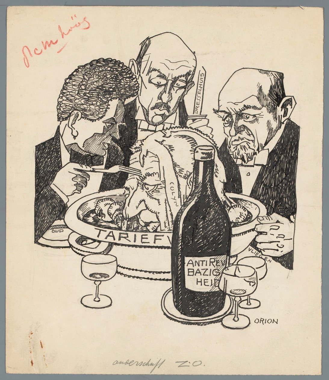 Colijn and the Tariff Act by Patricq Kroon (signed by artist)