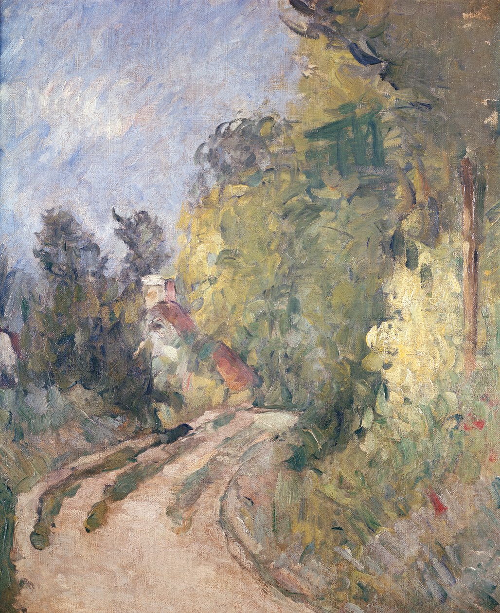 Road Turning under Trees by Paul Cézanne