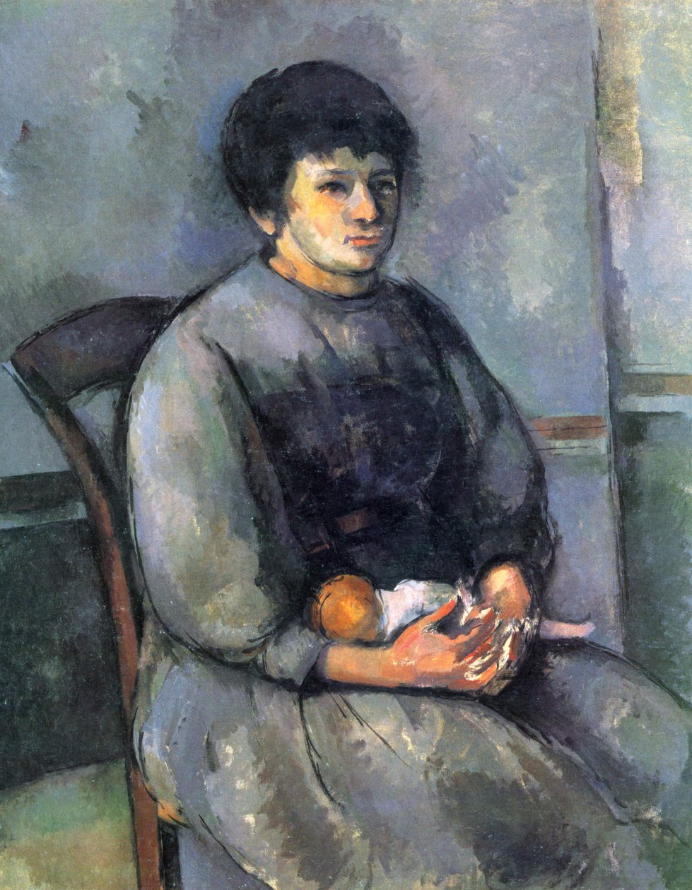 Young Girl with Doll by Paul Cézanne