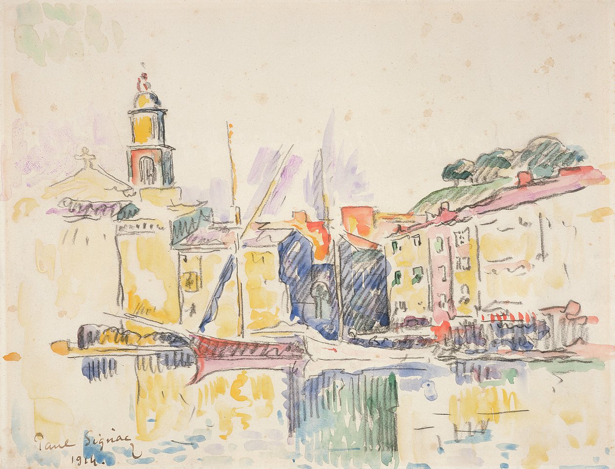 French Port of St. Tropez by Paul Signac