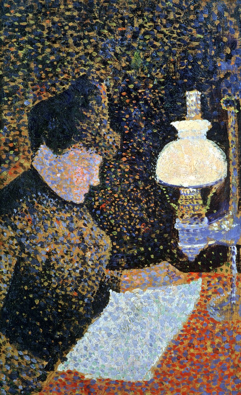 Woman by a lamp by Paul Signac