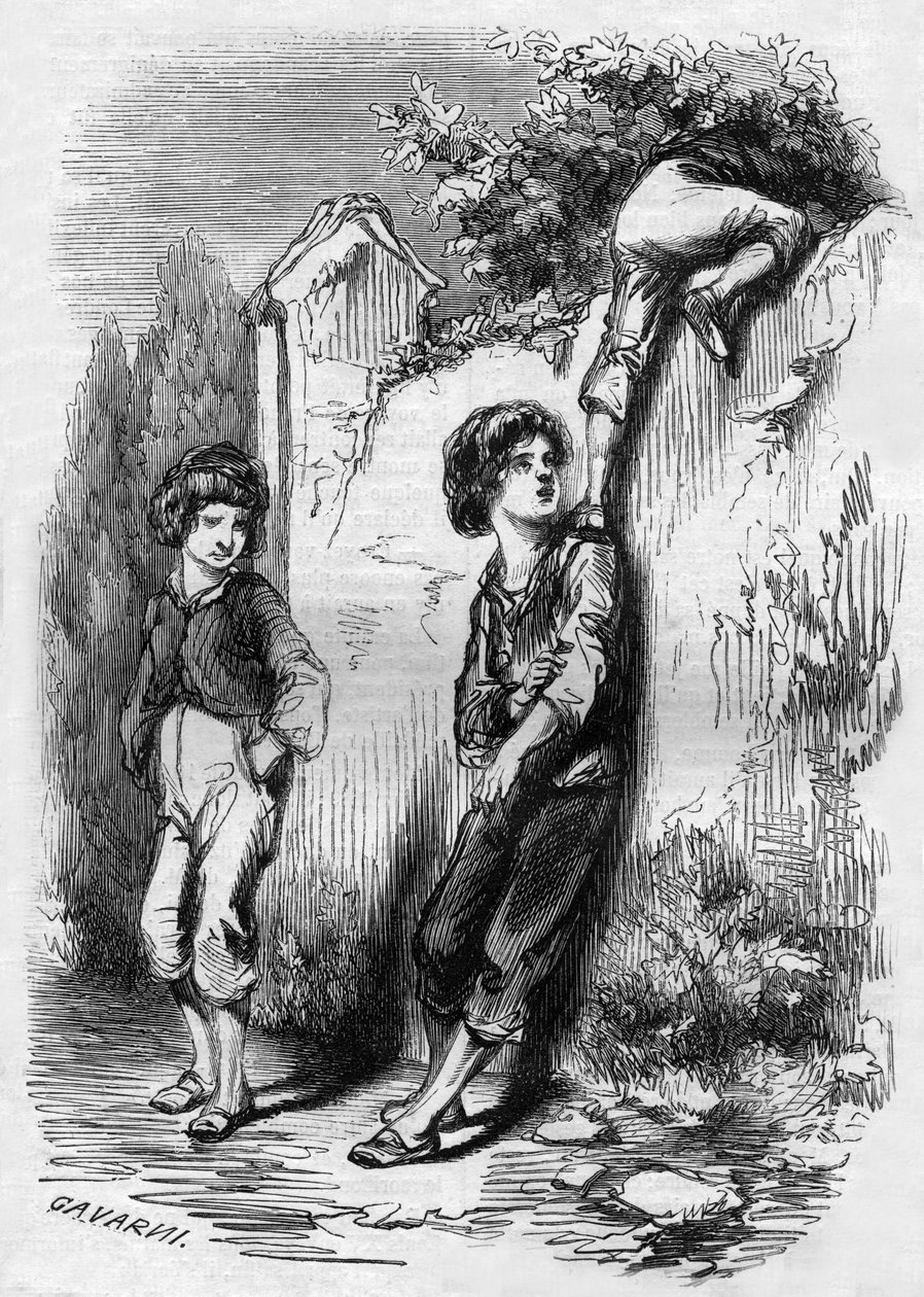 Polyte and Zozo Stealing Plums by Paul (after) Gavarni