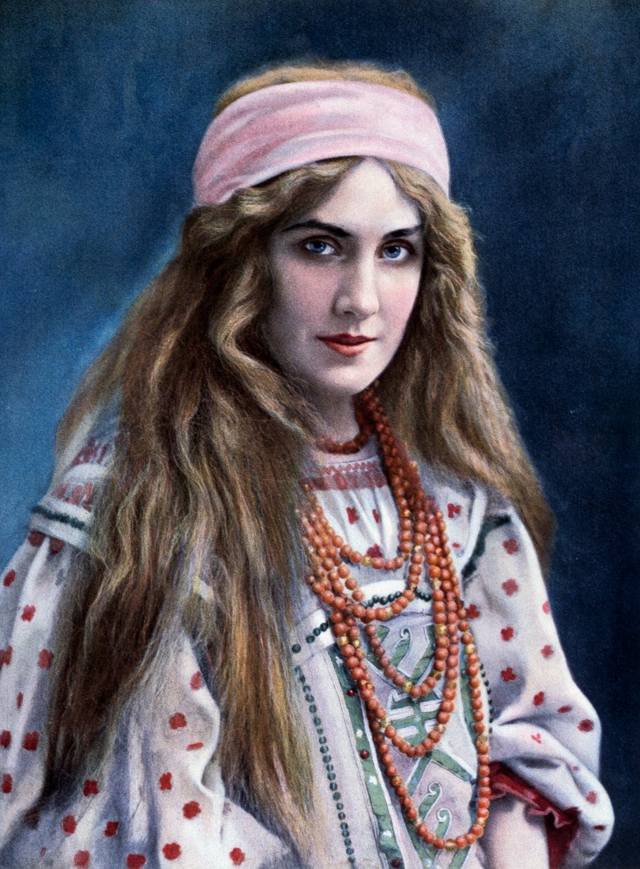 Marguerite Carre in Role of Snegourotchka, in Snow Maiden, by Nikolai Rimsky-Korsakov by Paul (after) Nadar