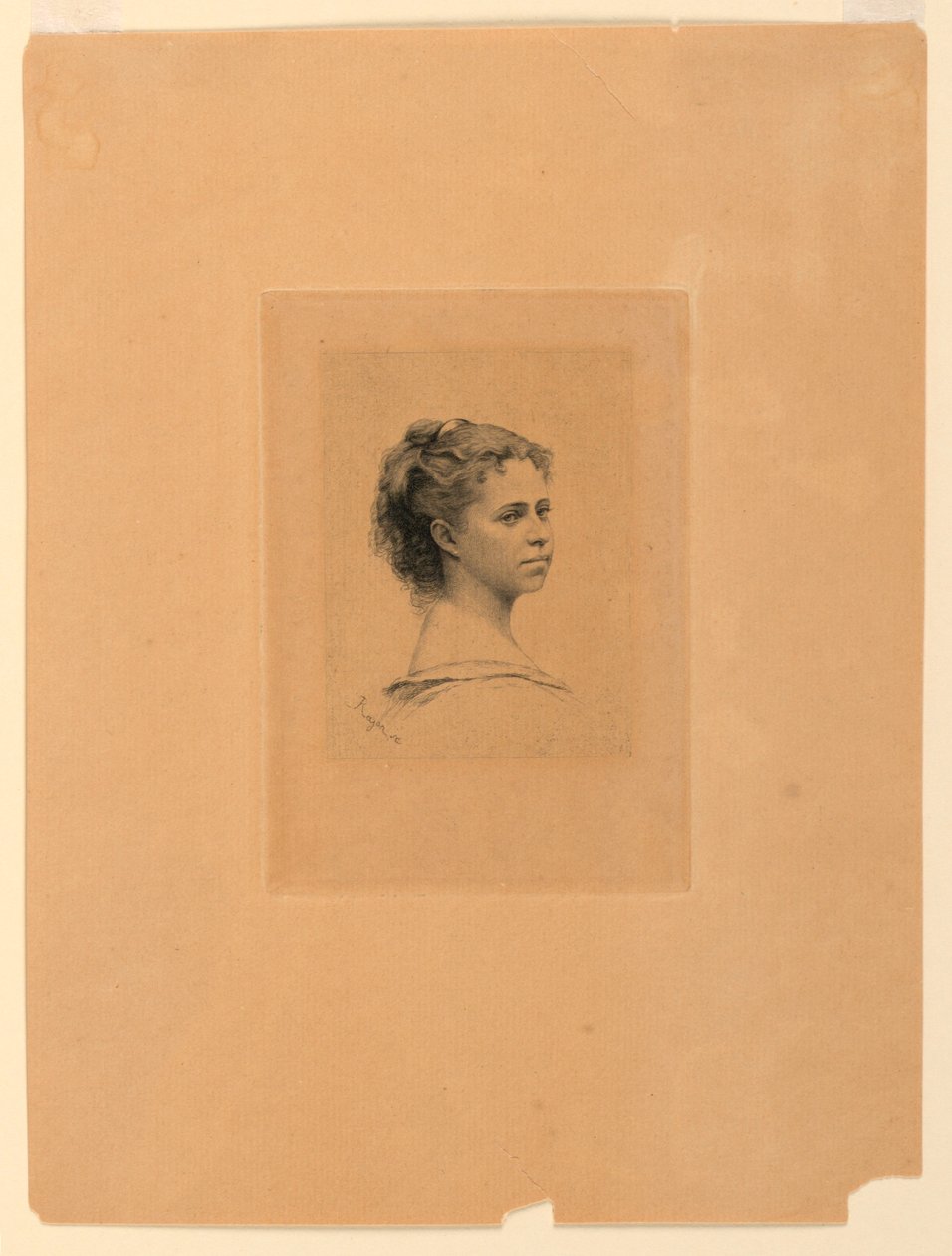 Portrait of Mlle. Delaporte by Paul Adolphe Rajon