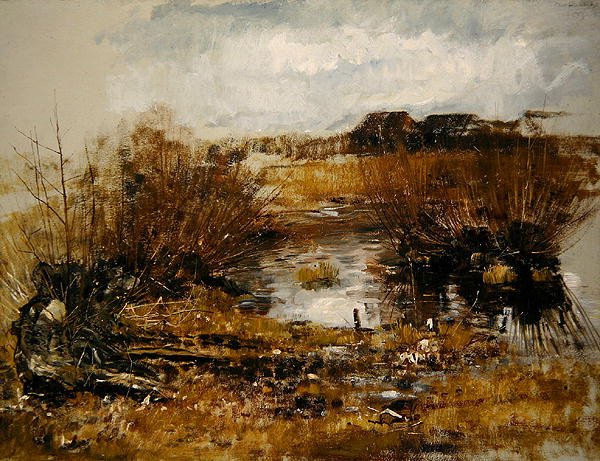 Waterhole with Willow Shrubs by Paul Baum