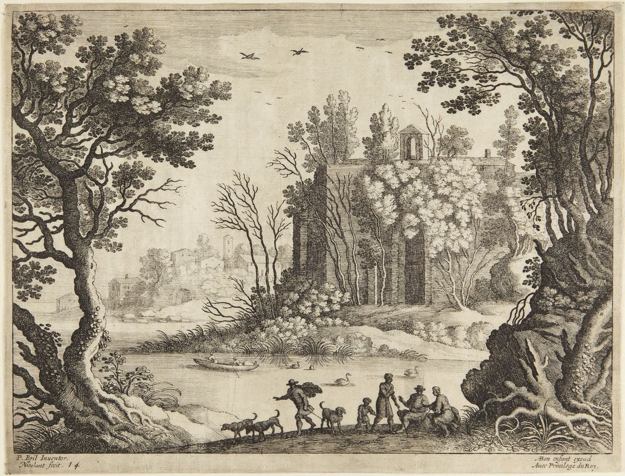 Church Beside Lake by Paul Bril