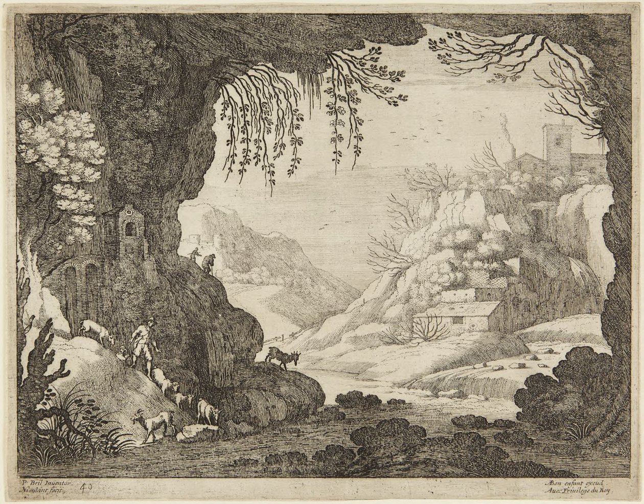 Goatherd in Cave by Paul Bril