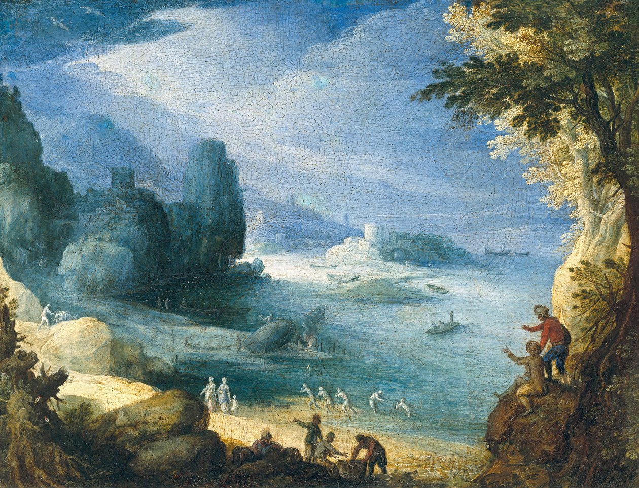 Landscape with a View of a Sea Bay by Paul Bril