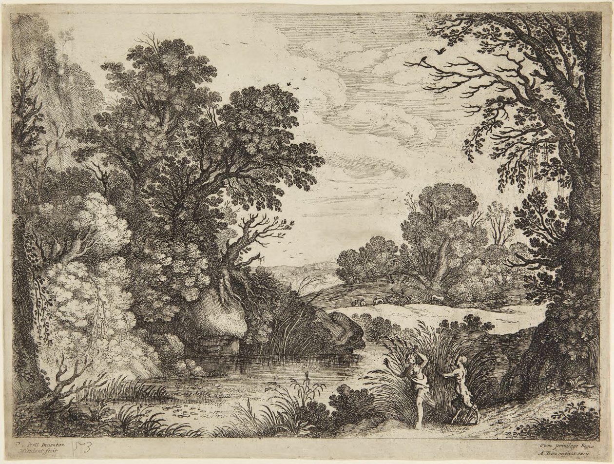 Nymph and Satyr by Paul Bril