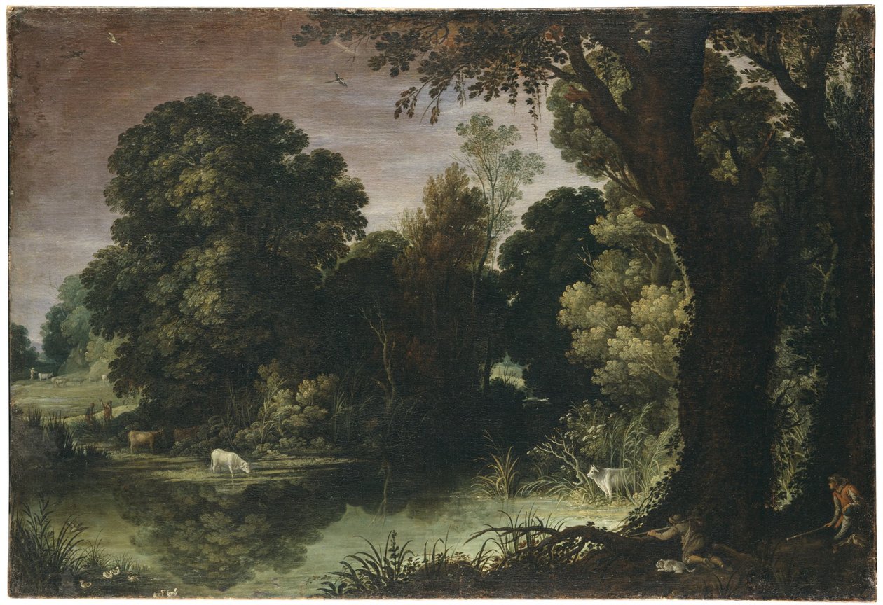 Wooded Landscape with a Duck Hunt by Paul Bril