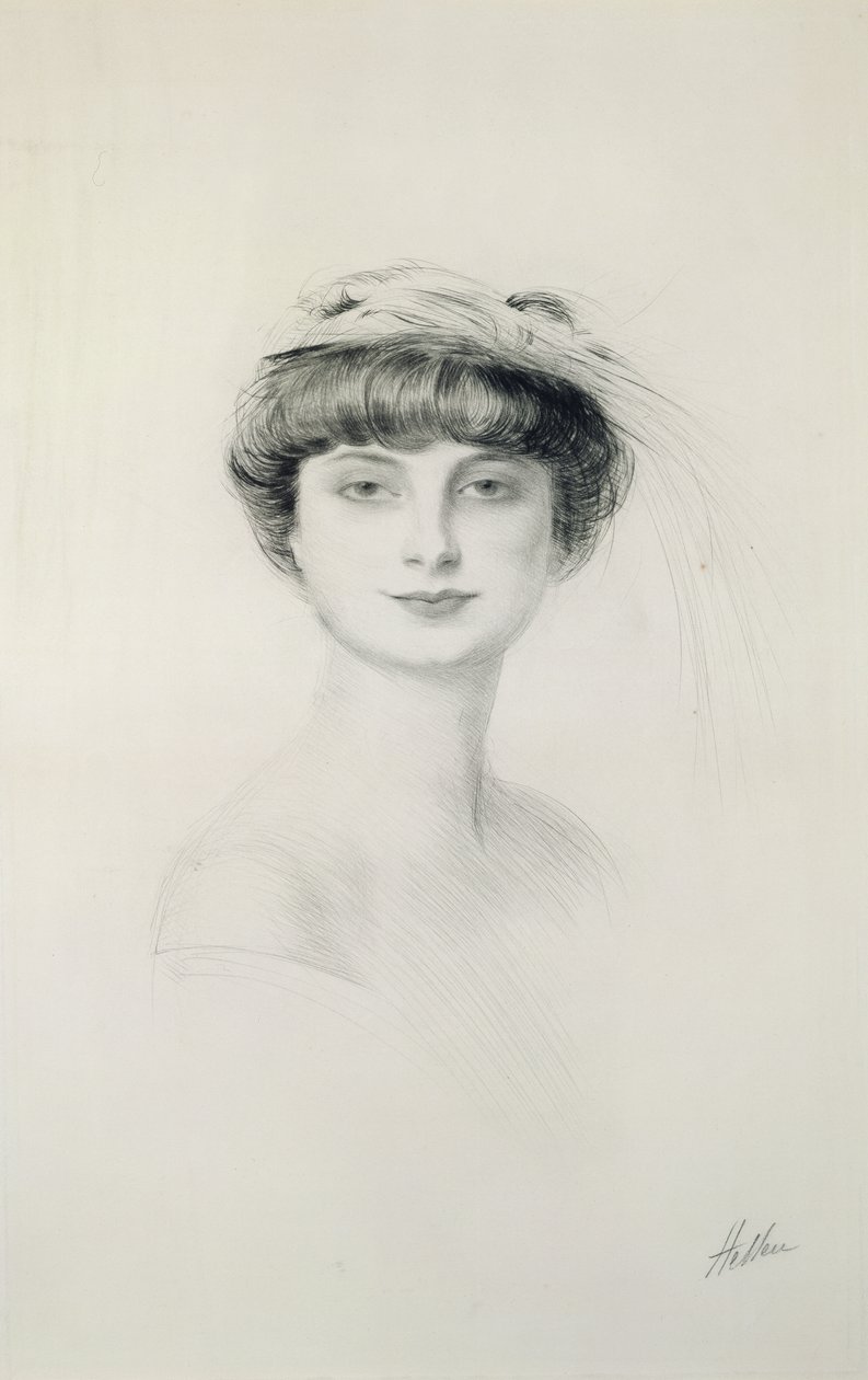 Portrait of Anna de Noailles (1876-1933) by Paul Cesar Helleu
