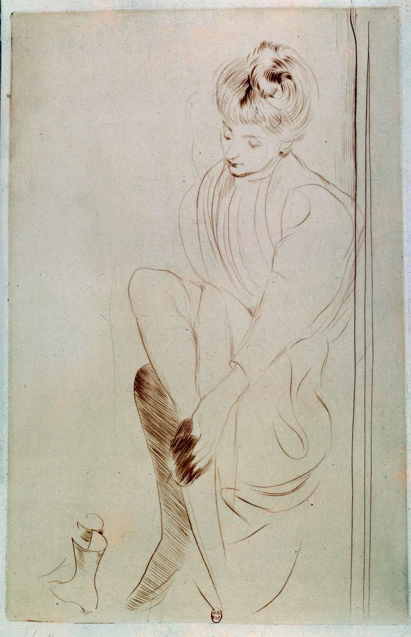 Young Woman Drawing by Paul Cesar Helleu