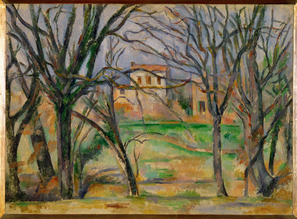 Trees and Houses by Paul Cezanne