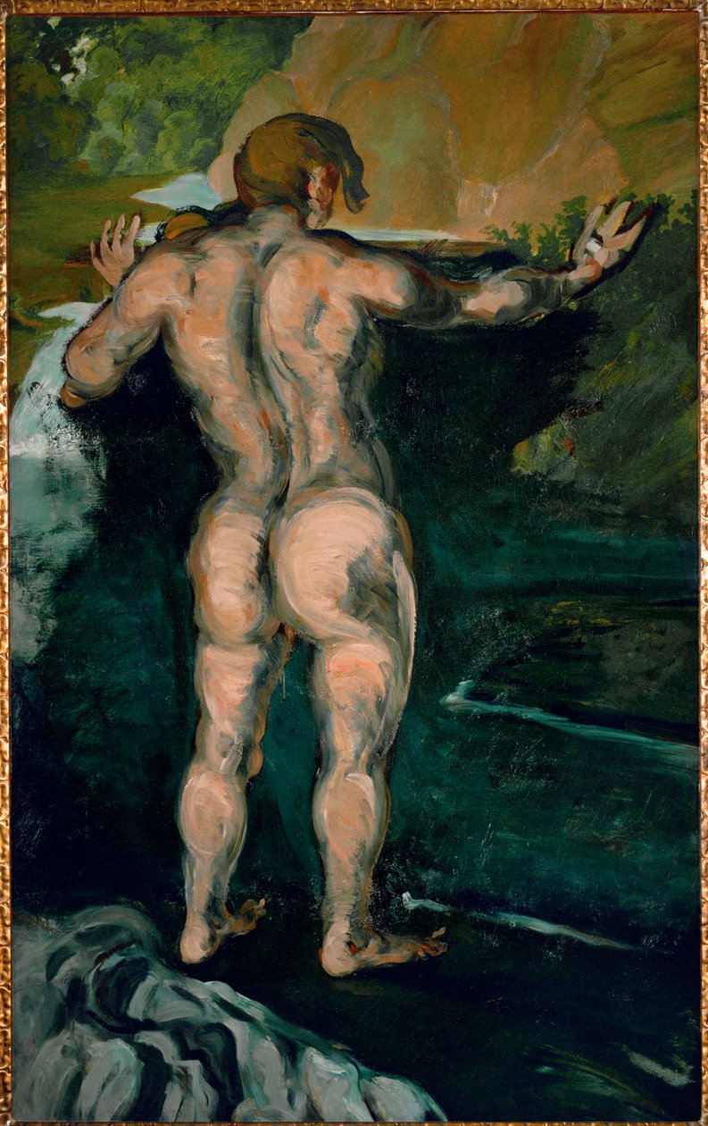 Bather at the Rock by Paul Cezanne