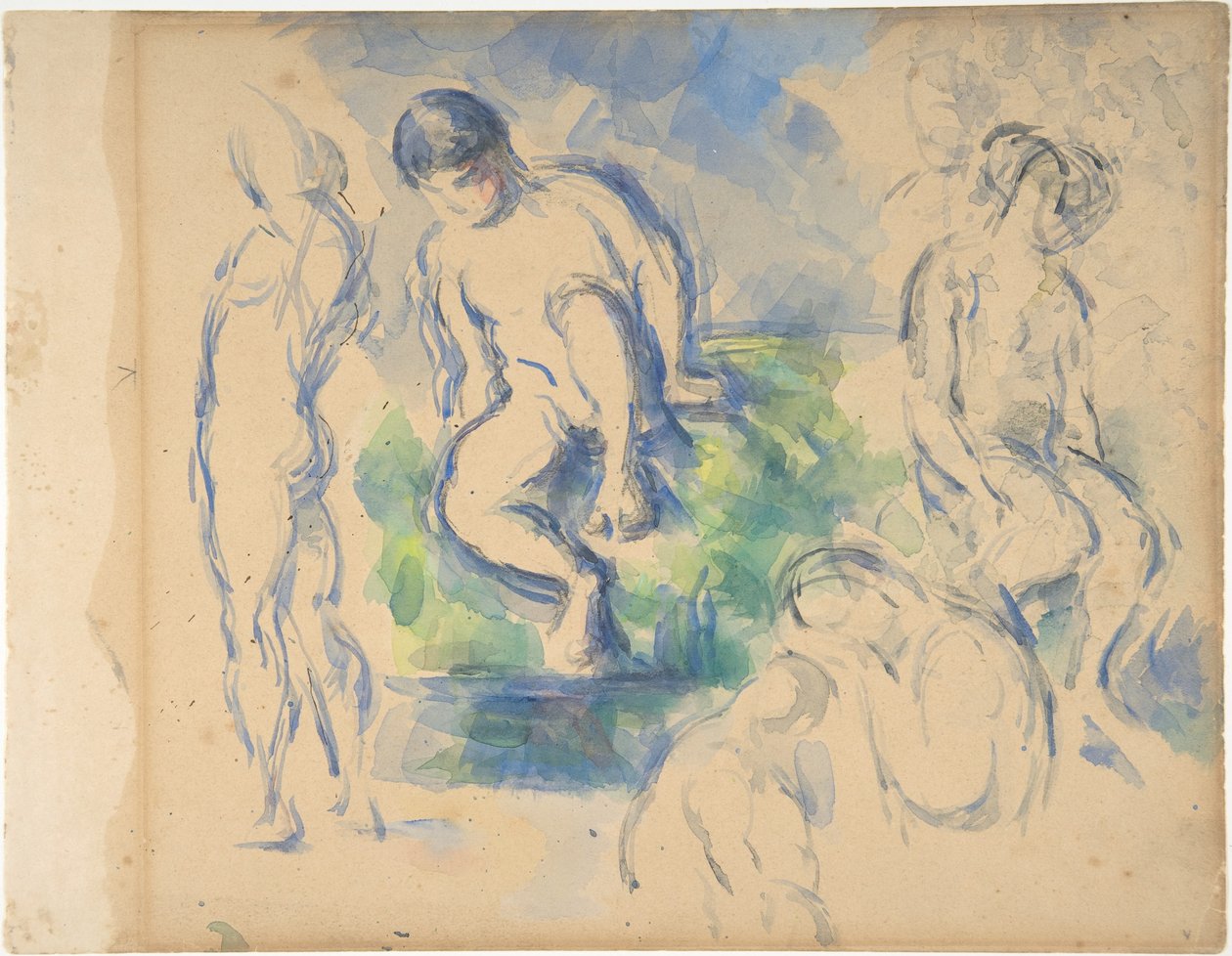 Bathers (recto); Still Life (verso) by Paul Cézanne