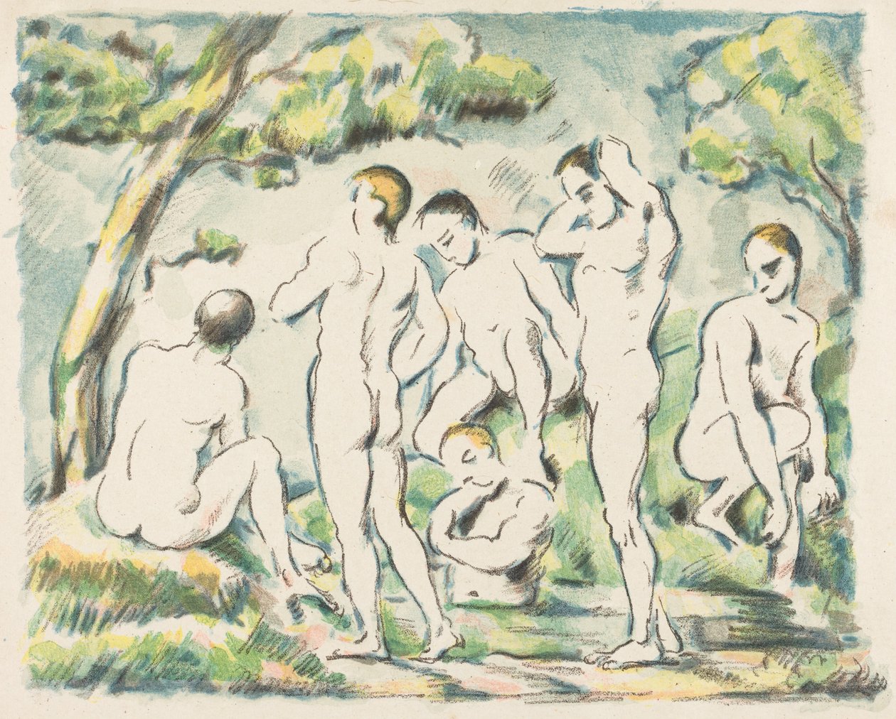The Bathers (Small Plate) by Paul Cézanne