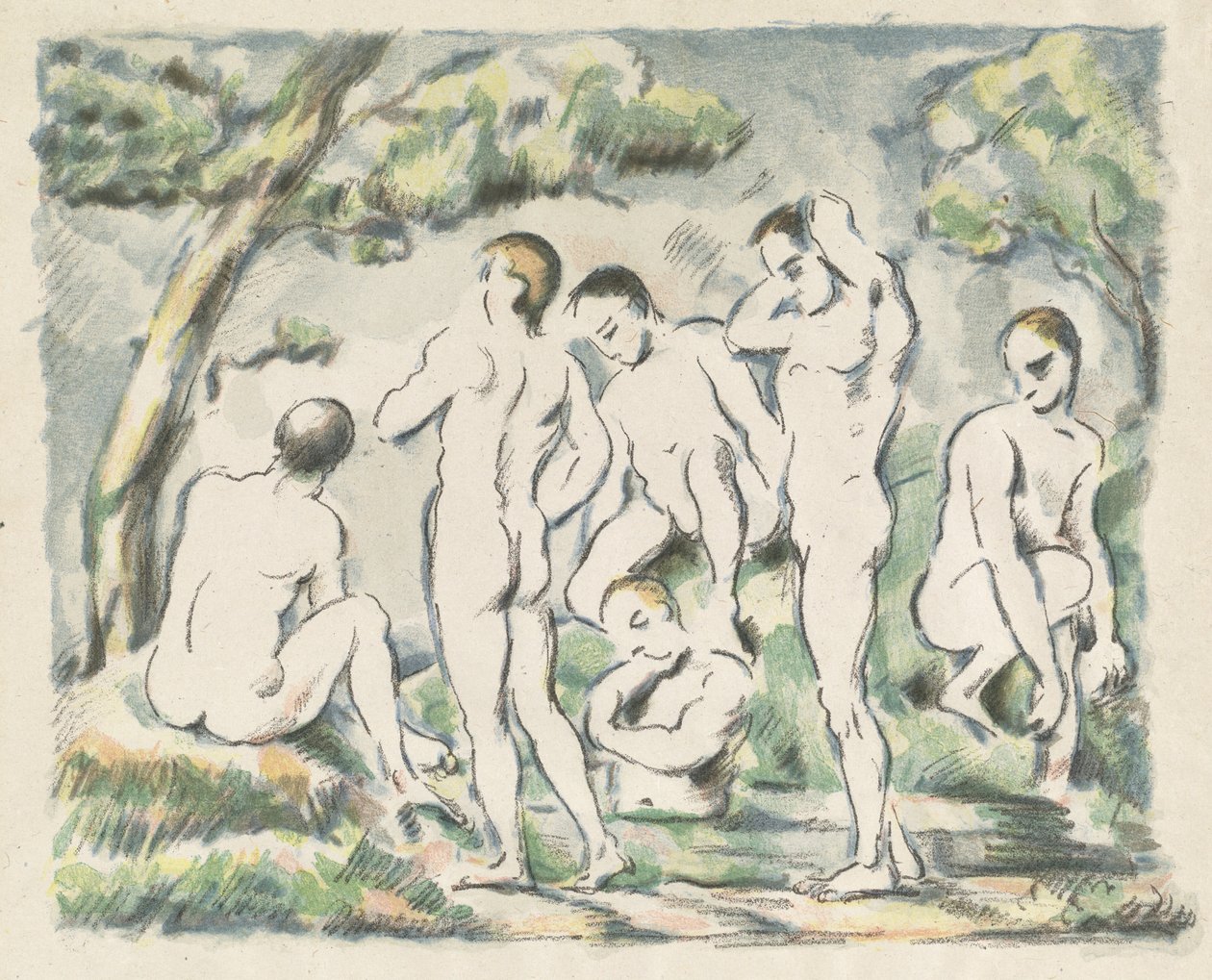 The Bathers (Small Plate) by Paul Cézanne