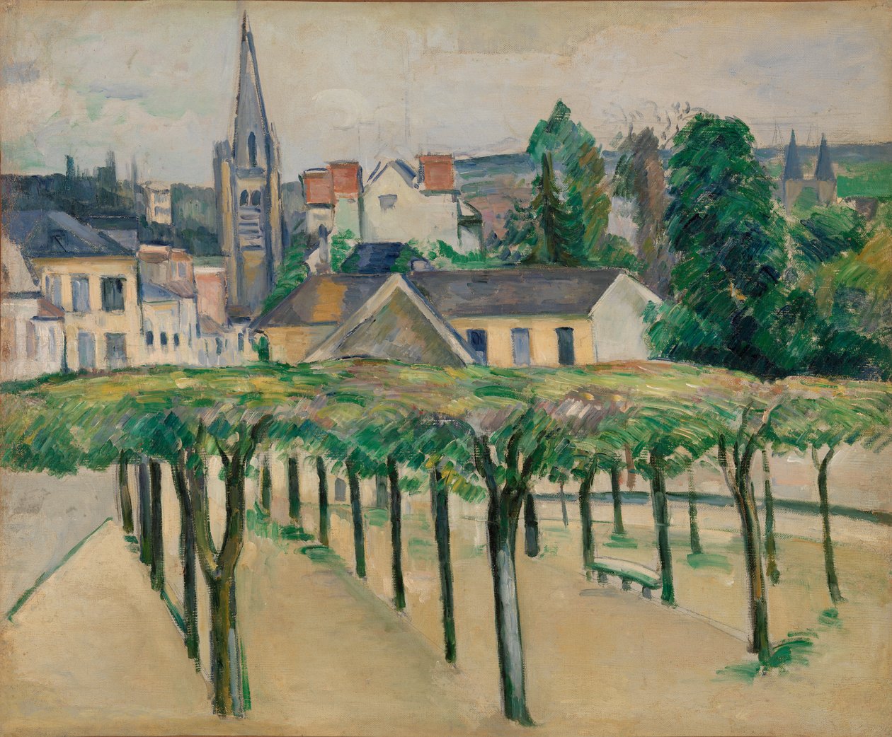 The Church of Saint-Aspais Seen from the Place de la Préfecture at Melun by Paul Cézanne
