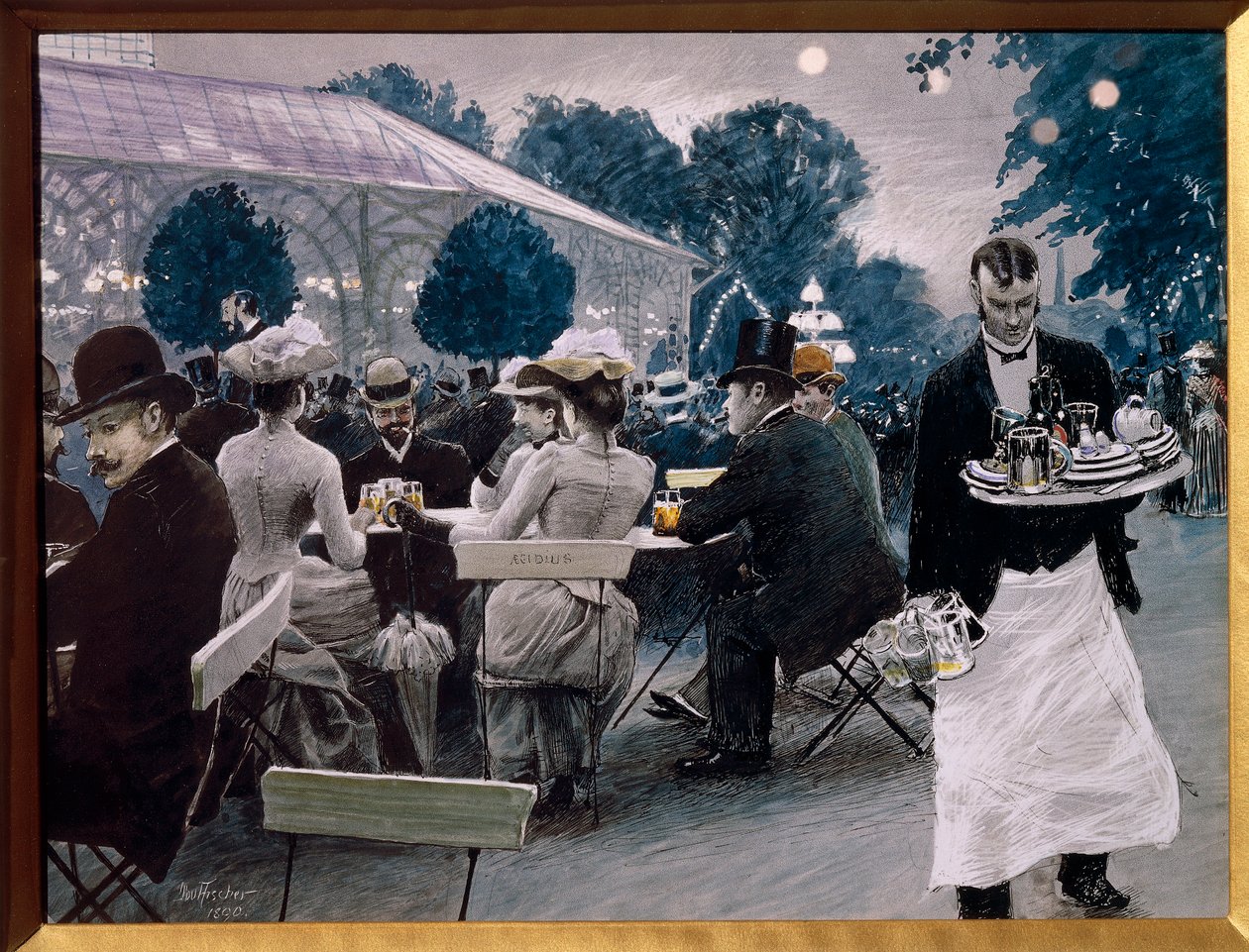 An Evening in the Tivoli Gardens in Copenhagen by Paul Fischer