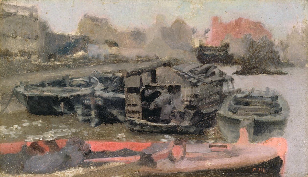 Boats Moored on the Thames by Paul Fordyce Maitland
