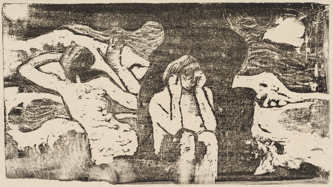 At the Black Rocks by Paul Gauguin