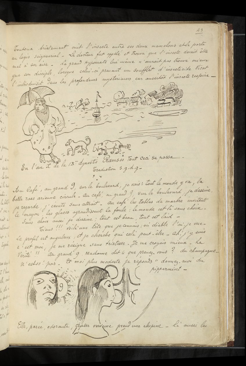 Avant et après - text and drawings of 