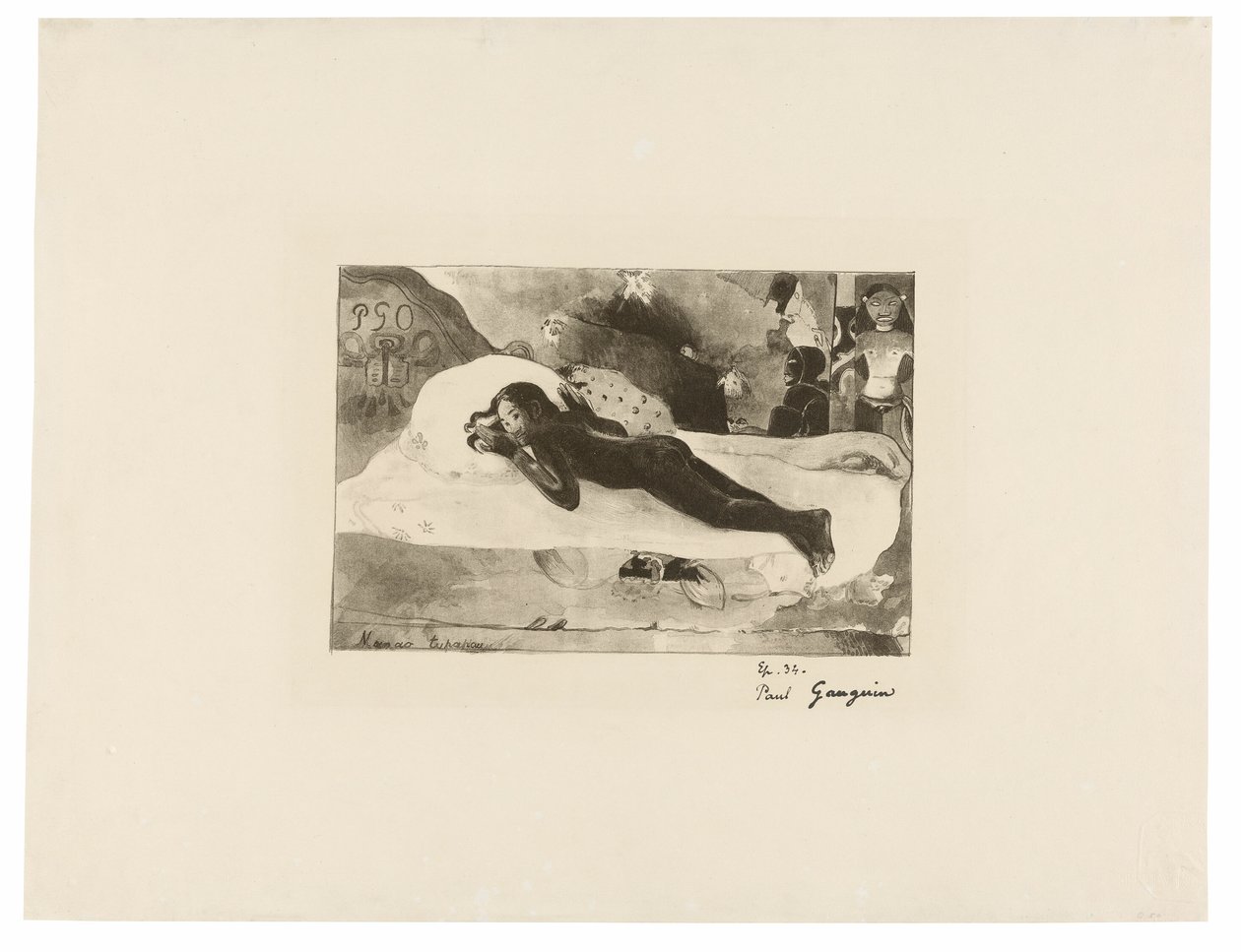 Manao tupapau (She Thinks of the Ghost or The Ghost Thinks of Her), from The Original Print by Paul Gauguin