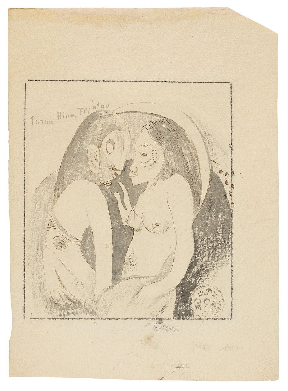 Parau Hina Tefatou (Words between Goddess of the Moon and God of the Earth) by Paul Gauguin