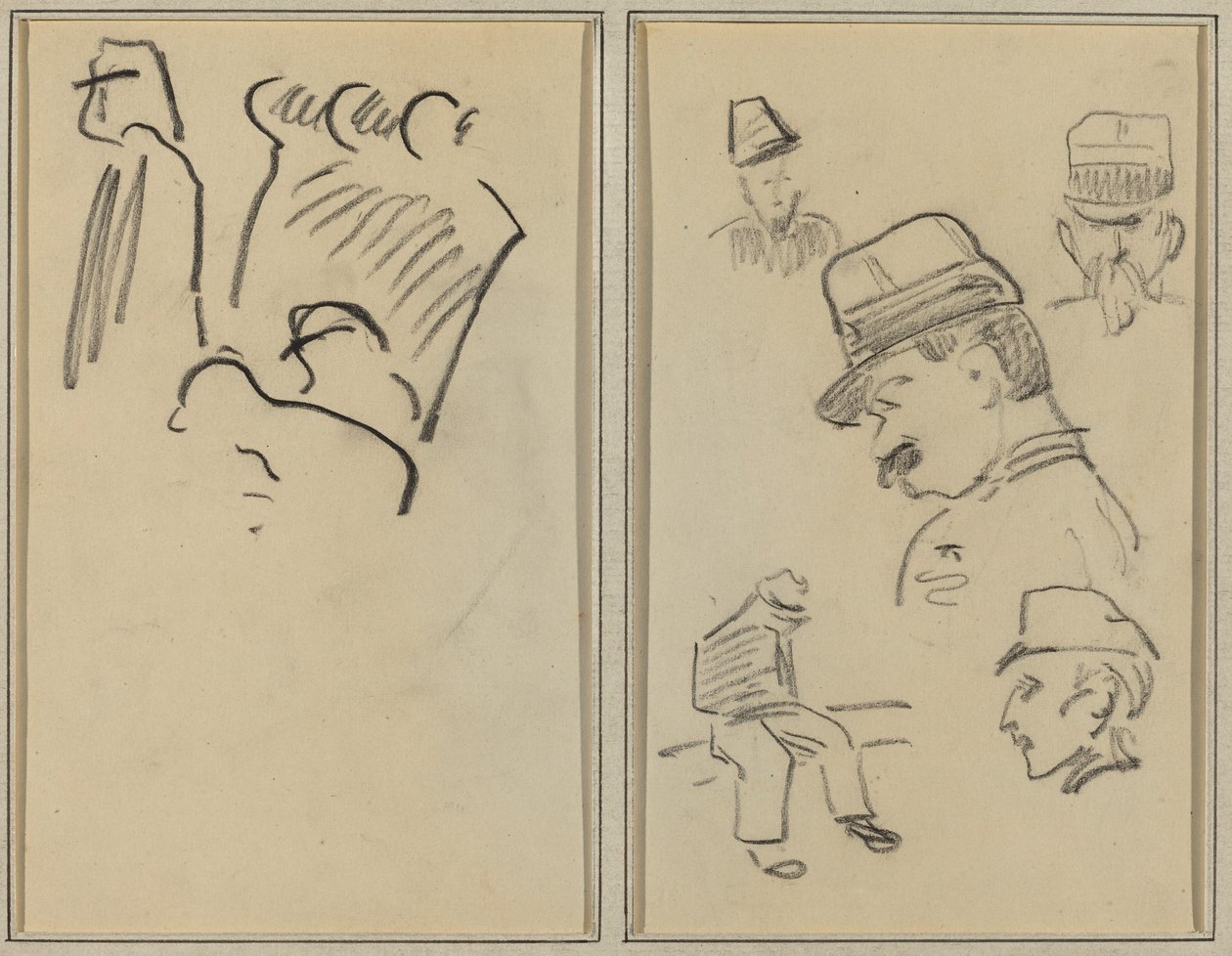 Soldiers; Four Soldiers and a Seated Figure (verso) by Paul Gauguin