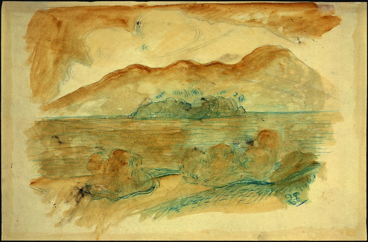 Tahitian Shore (verso) by Paul Gauguin