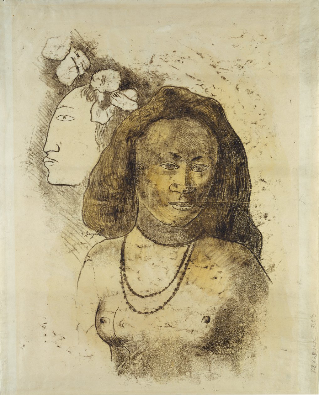 Tahitian Woman with Evil Spirit, c.1899-1900 by Paul Gauguin
