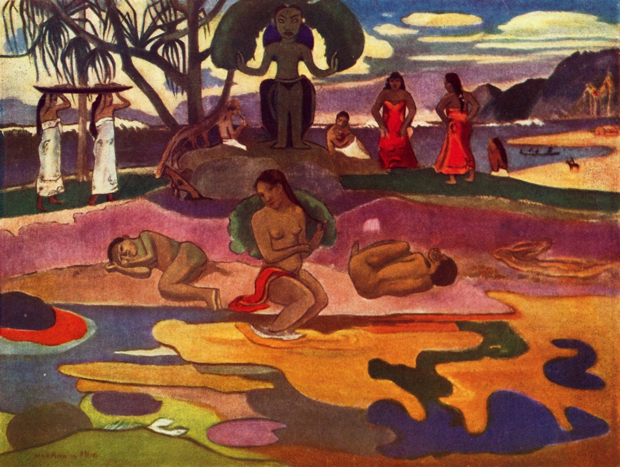 The Day of the God (Mahana No Atua), 1936 by Paul Gauguin
