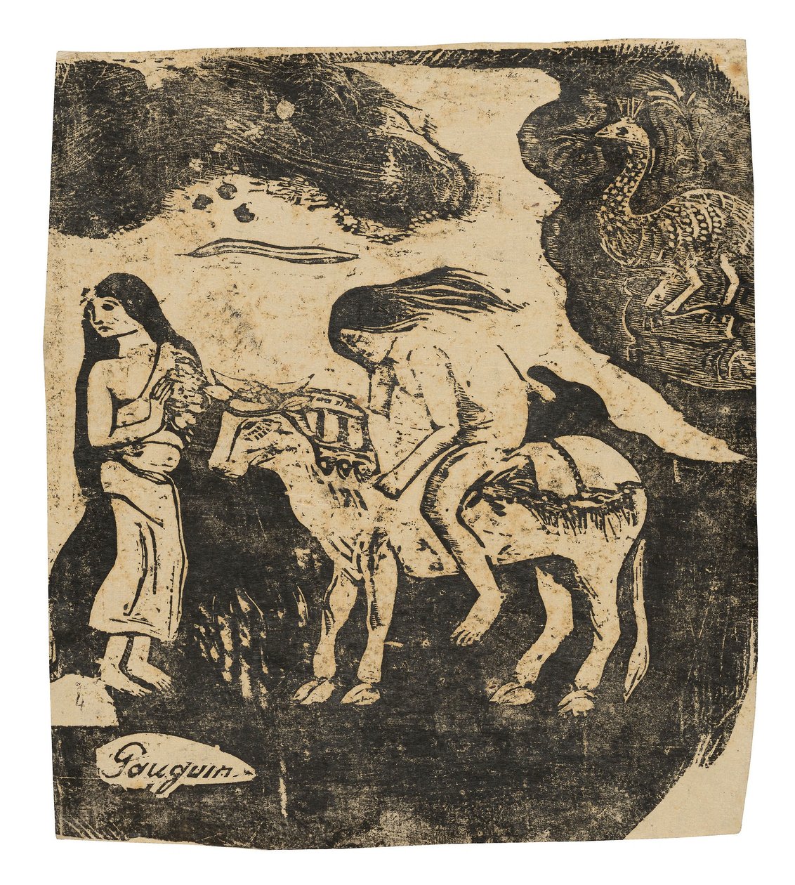 The Rape of Europa, from the Suite of Late Woodblock Prints by Paul Gauguin
