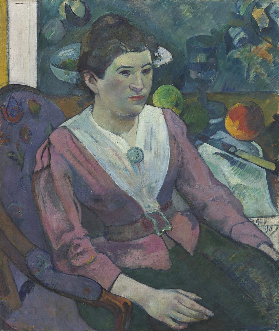 Woman in Front of a Still Life by Cézanne by Paul Gauguin