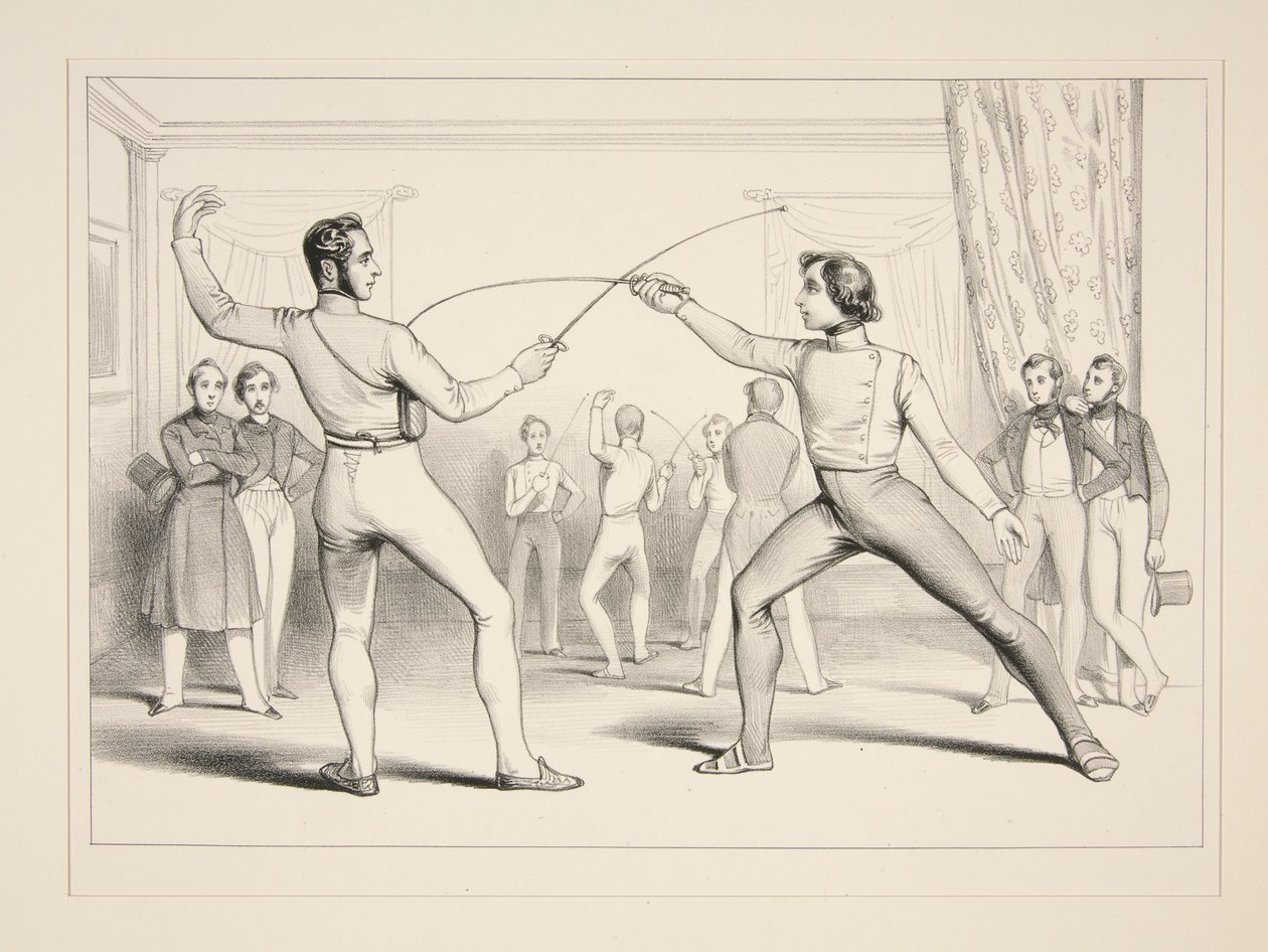 The Fencing Lesson by Paul Gavarni