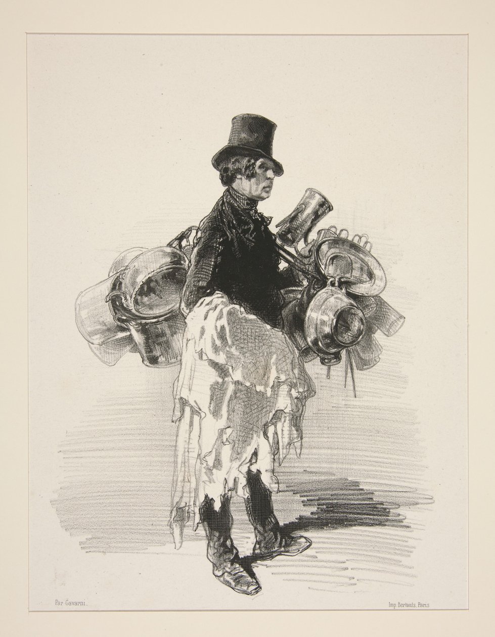 (Pots and Pans Seller. English Physiognomy.) by Paul Gavarni