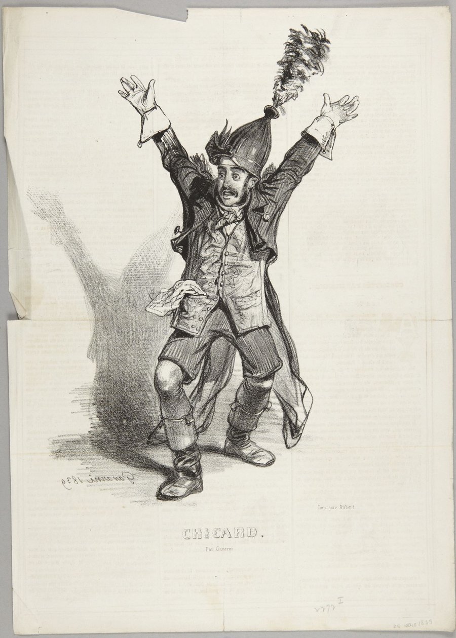 No. 1 of the series: “Souvenirs Du Bal Chicard” by Paul Gavarni