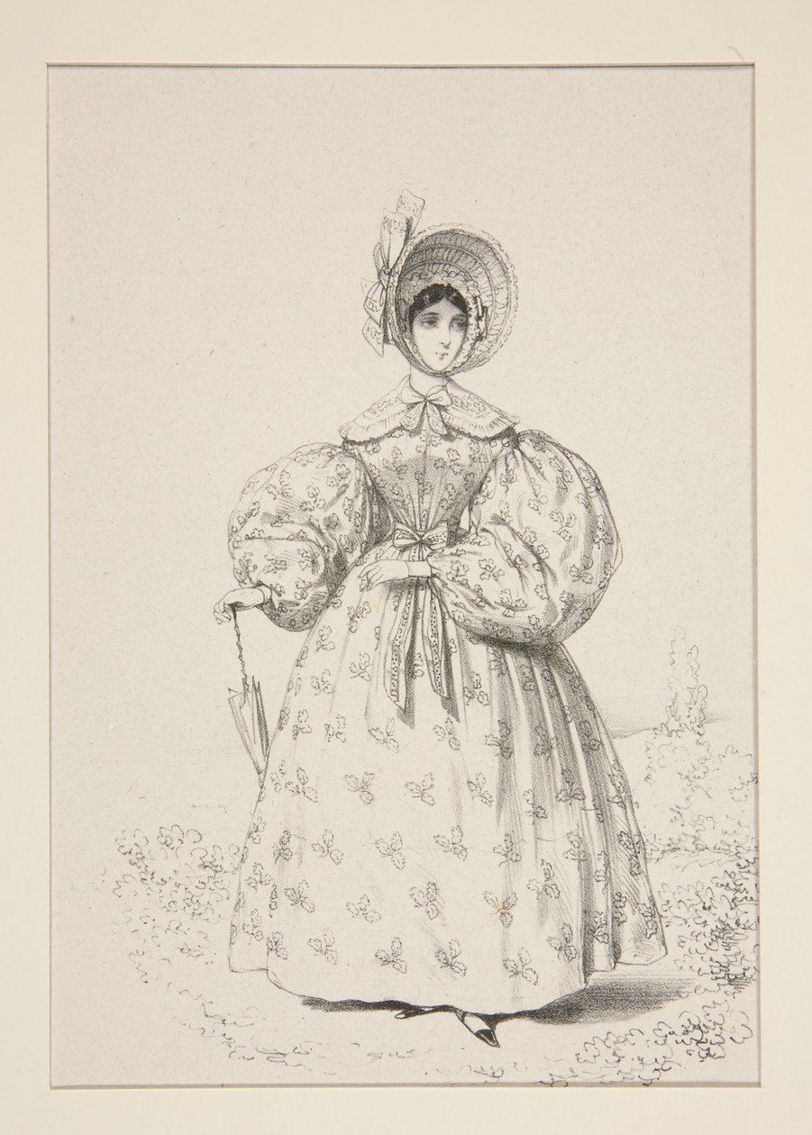 On the Promenade. May 1835. Dress of English muslin, ... by Paul Gavarni