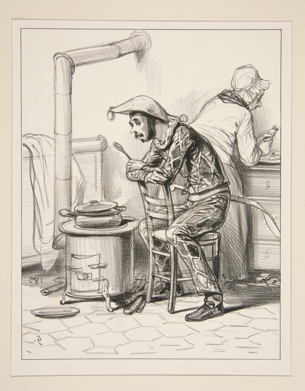Advance me a hundred sous, mom... by Paul Gavarni