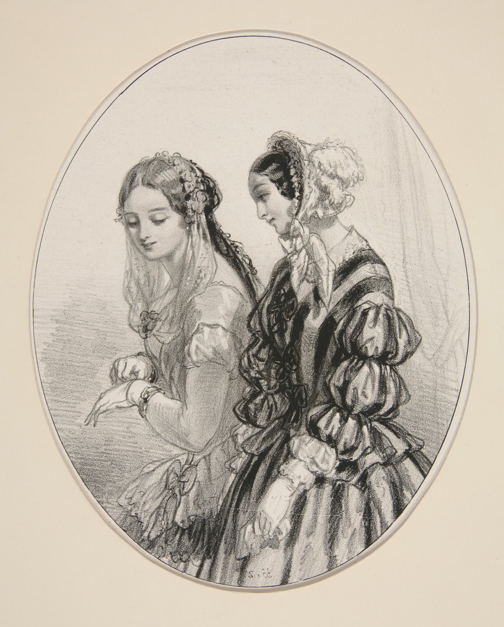 Bonnet and Hat of Mrs. Perrot-Victrich, ... by Paul Gavarni