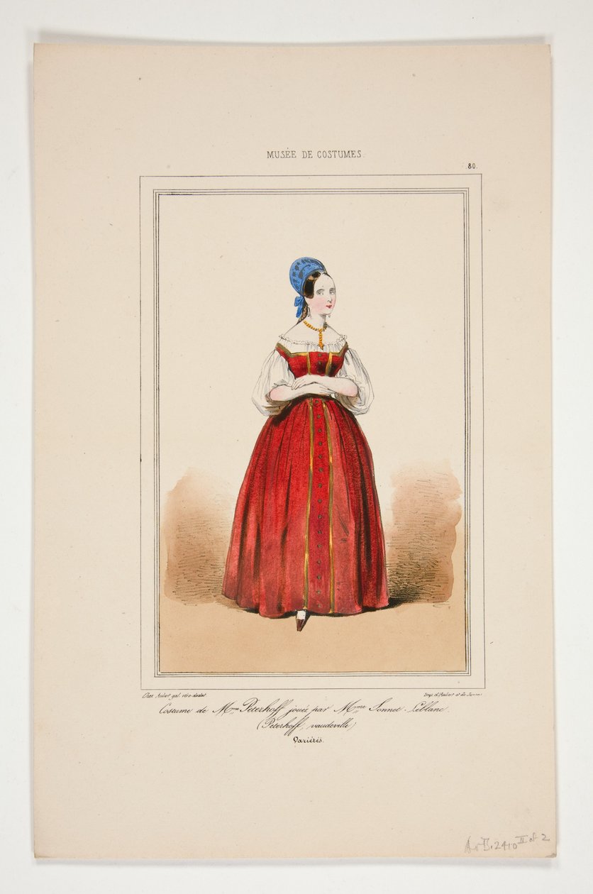 Costume of Mme Peterhoff, played by Mme Sonnet-Leblanc by Paul Gavarni