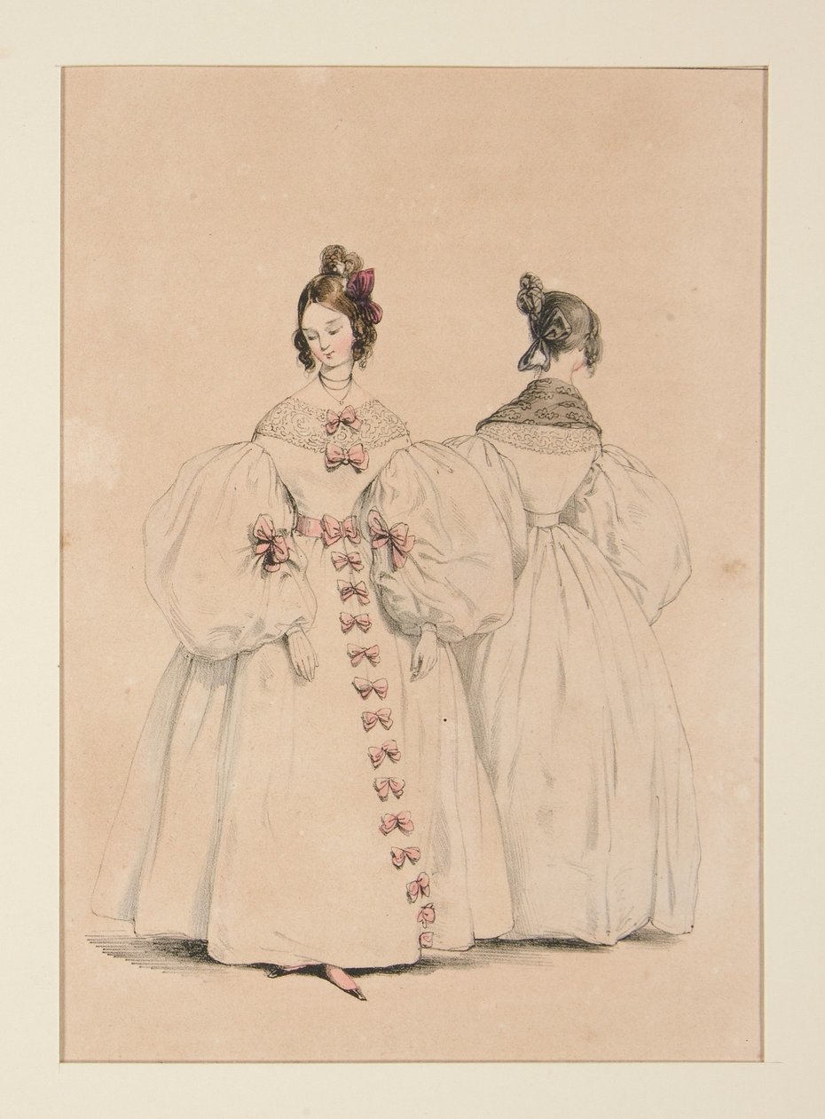 In the Evening. Dresses of muslin and Florence gauze,... by Paul Gavarni