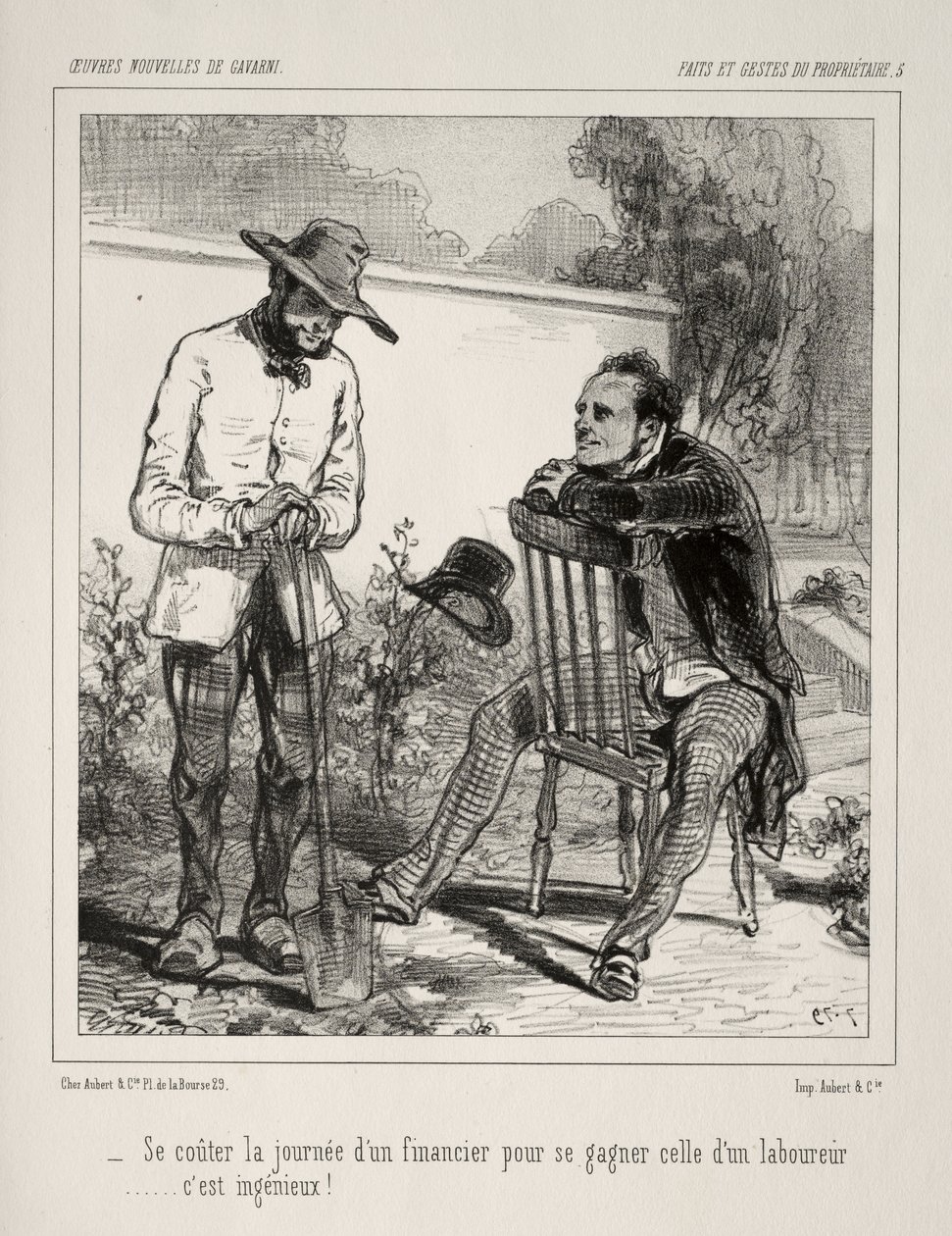 Deeds and Gestures of the Owner by Paul Gavarni